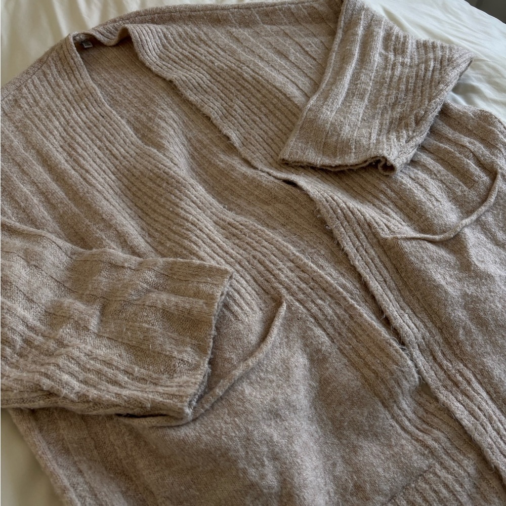 Topshop Beige Ribbed Knit Sweater